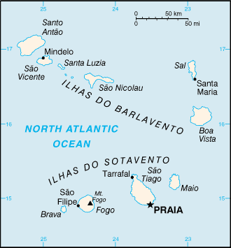 Landkarte Kap Verde Kapverden